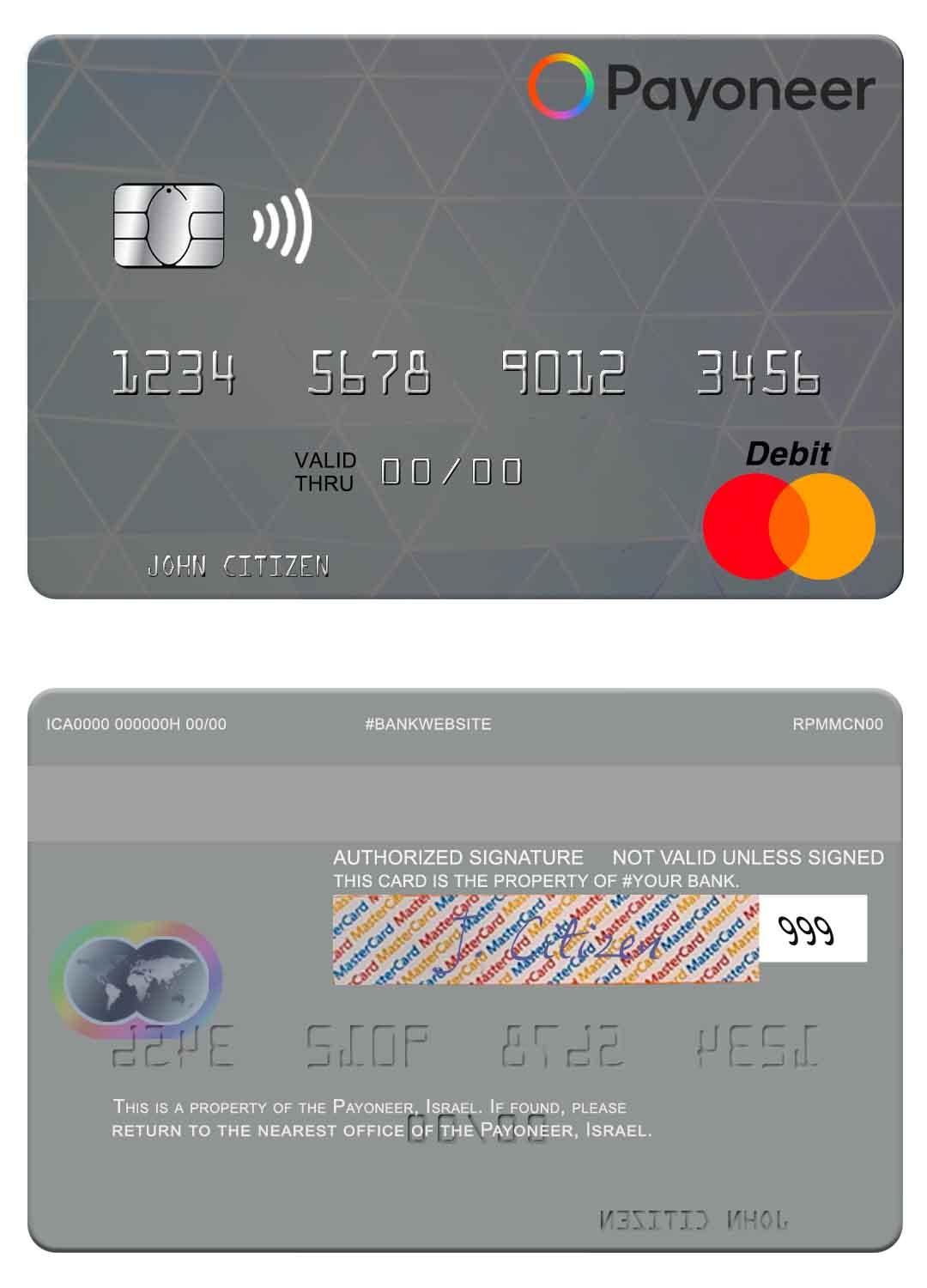 USA Payoneer mastercard